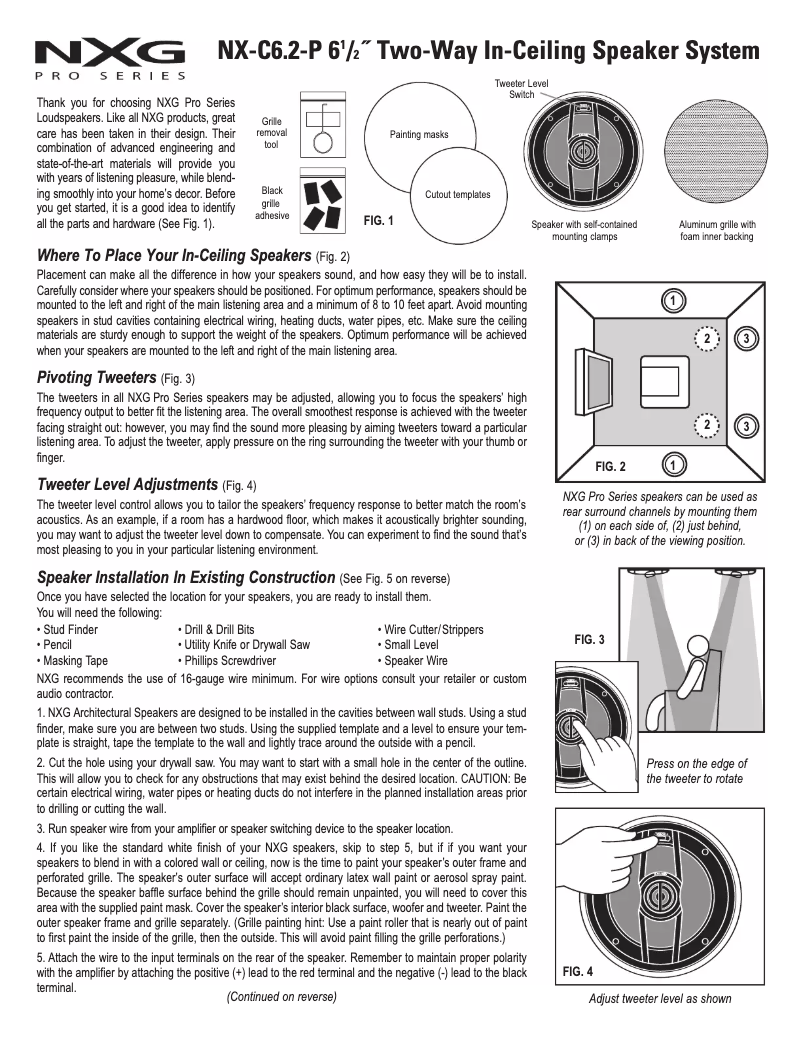 Page n°1 - Manuel utilisateur Nxg NX-C6.2-P
