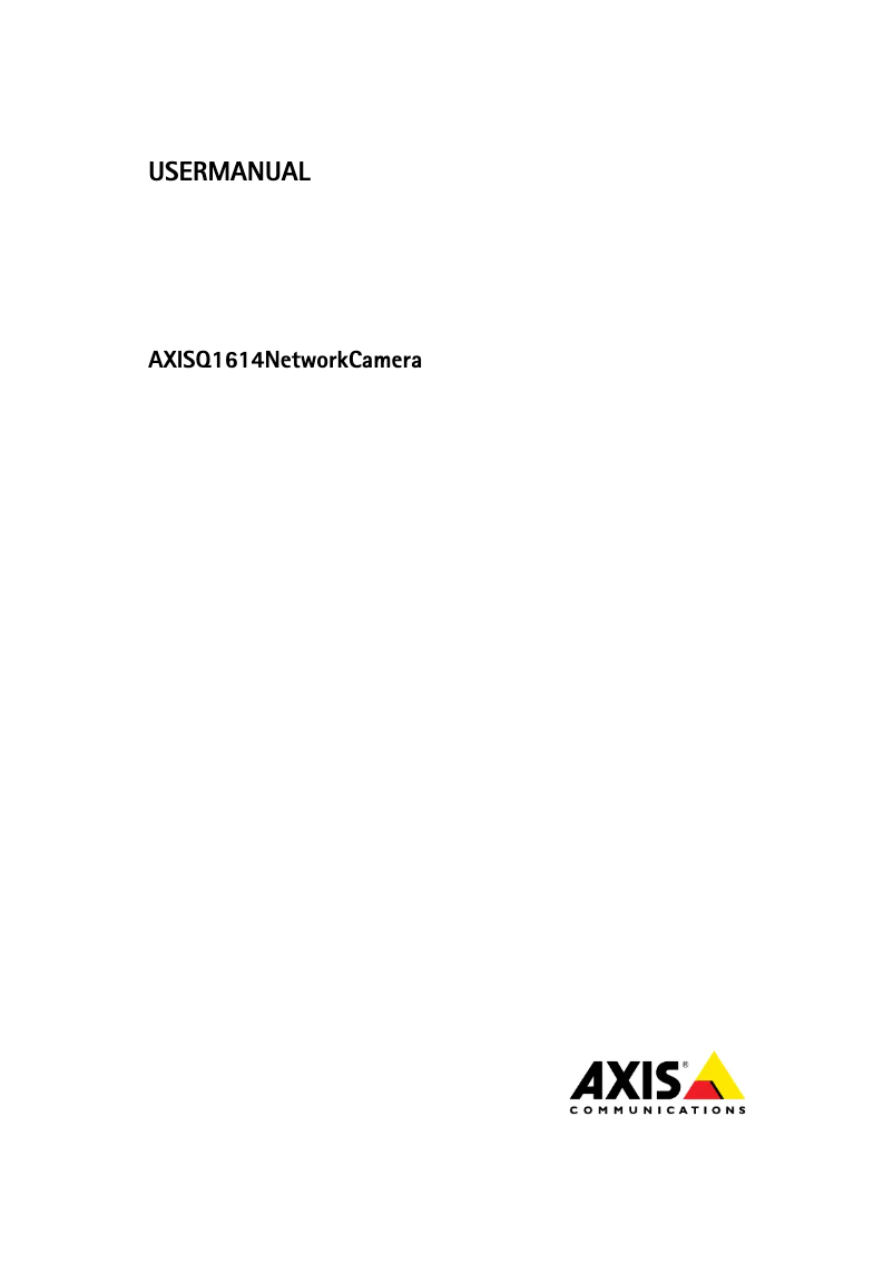 Page 1 de la notice Manuel utilisateur Axis Q1614