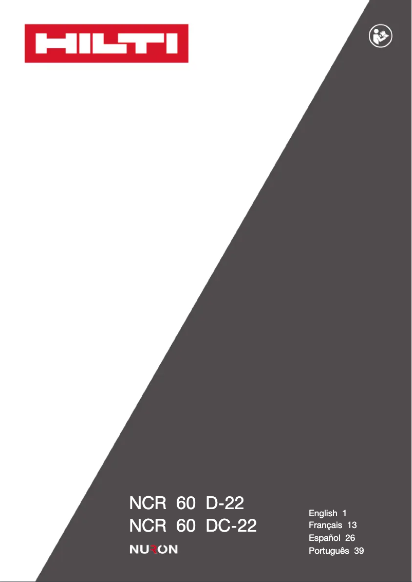 Page 1 de la notice Manuel utilisateur Hilti NCR 60 D-22