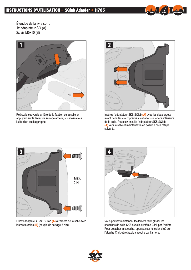 Page 1 de la notice Manuel utilisateur SKS SQlab Adapter