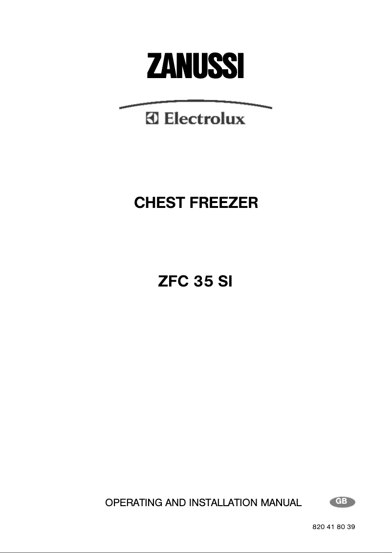 Page 1 de la notice Manuel utilisateur Zanussi-Electrolux ZFC35SI