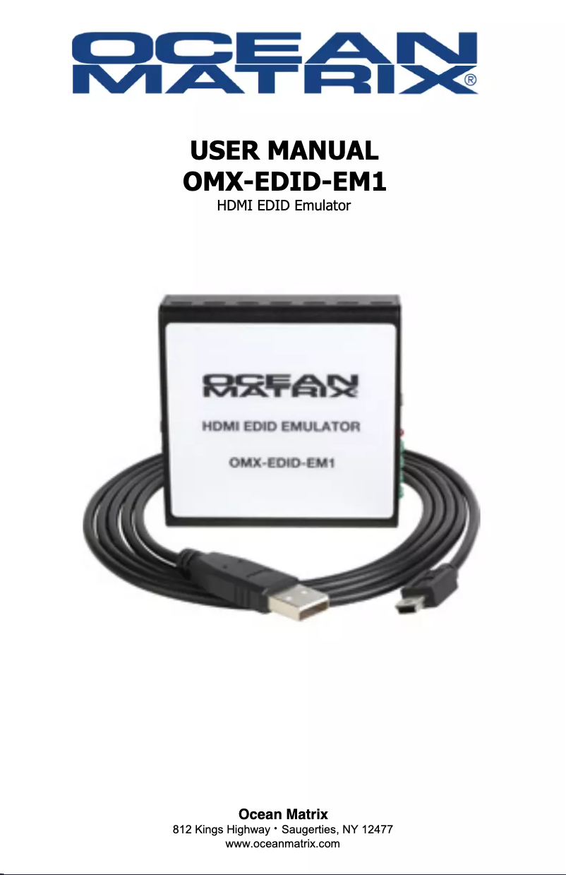 Page n°1 - Manuel utilisateur Ocean Matrix OMX-EDID-EM1