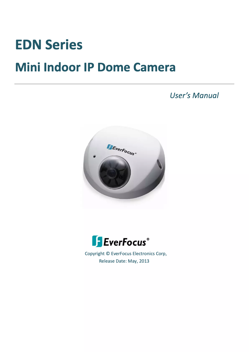 Page n°1 - Manuel utilisateur EverFocus EDN1220/6