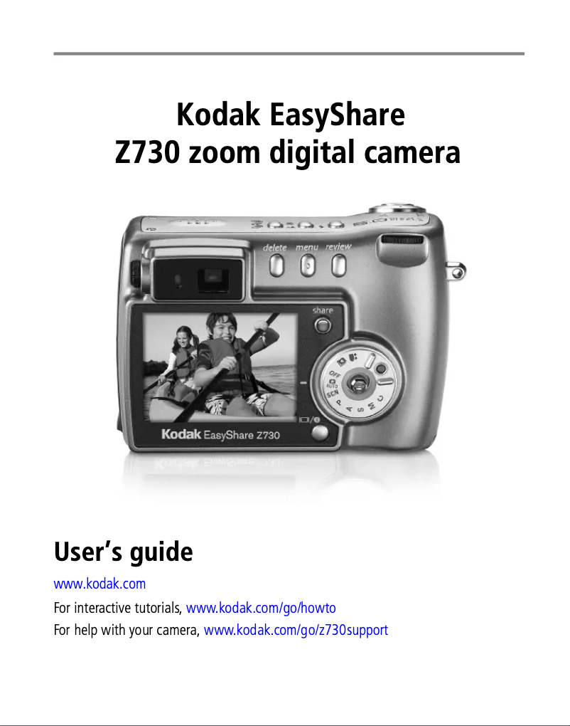 Page n°1 - Manuel utilisateur Kodak EasyShare Z730