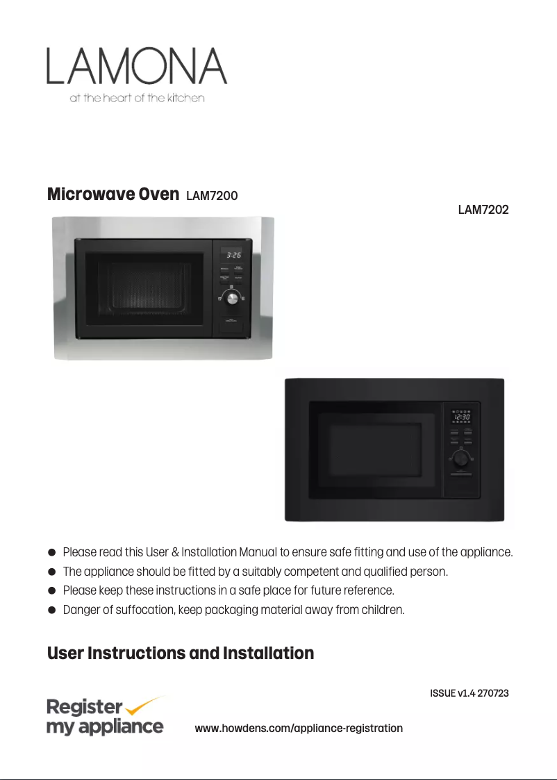 Page 1 de la notice Manuel utilisateur Lamona LAM7202