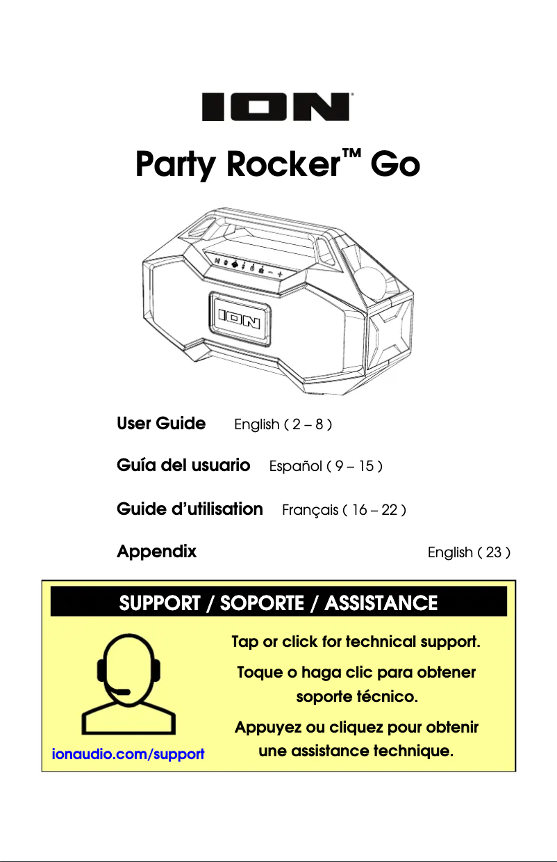 Page 1 de la notice Manuel utilisateur ION Party Rocker Go