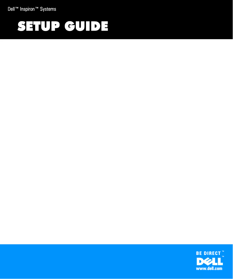 Page n°1 - Guide d'installation Dell Inspiron 7000