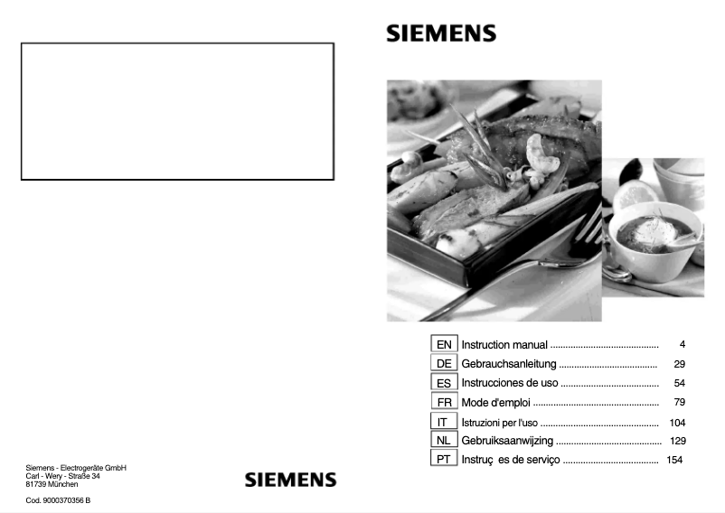 Página 1 del manual Manual de usuario Siemens EH 975MK21E