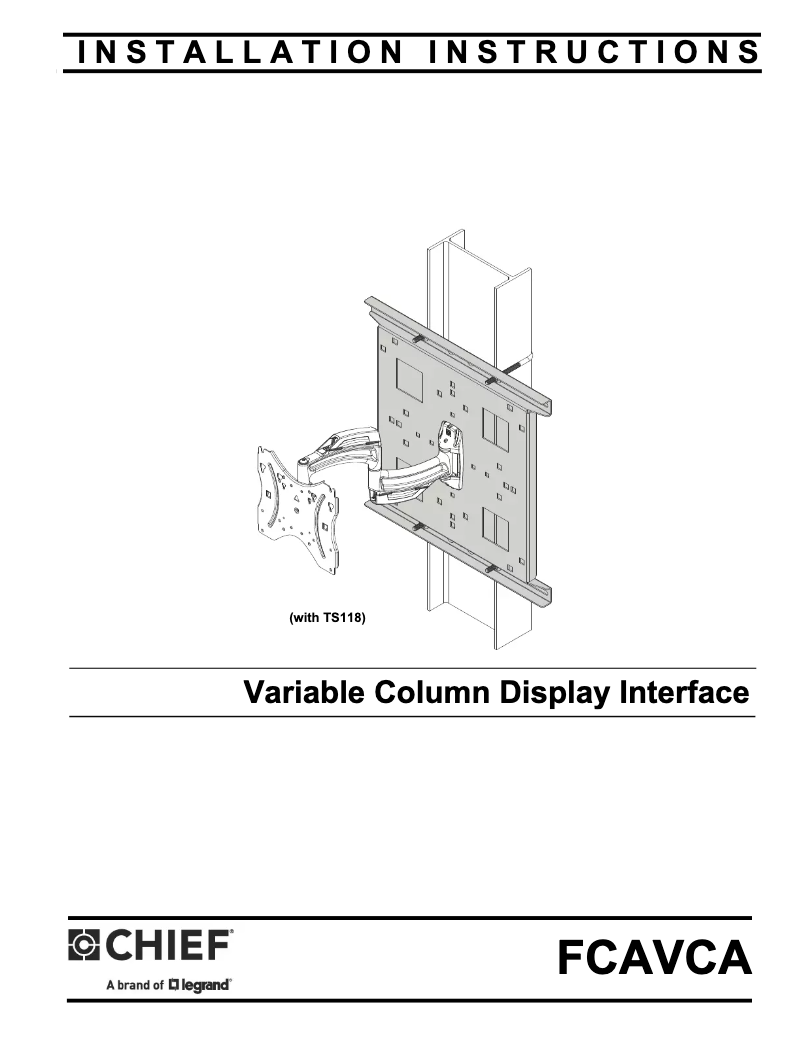 Página 1 del manual Manual de usuario Chief FCAVCA