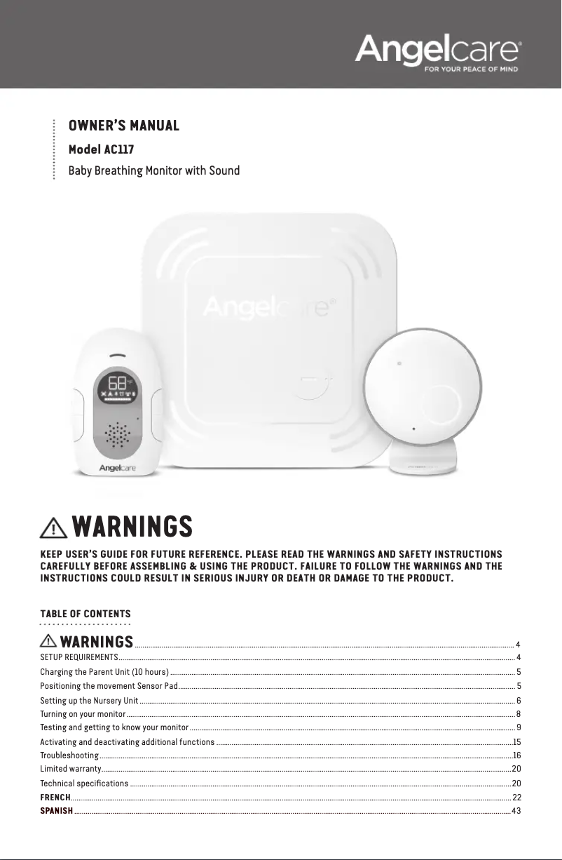 Imagen de la primera página del manual del dispositivo AC117