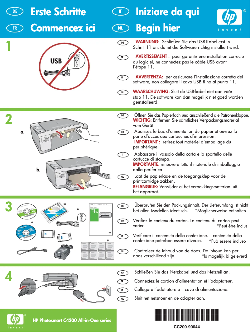 Page n°1 - Manuel utilisateur HP Photosmart C4272