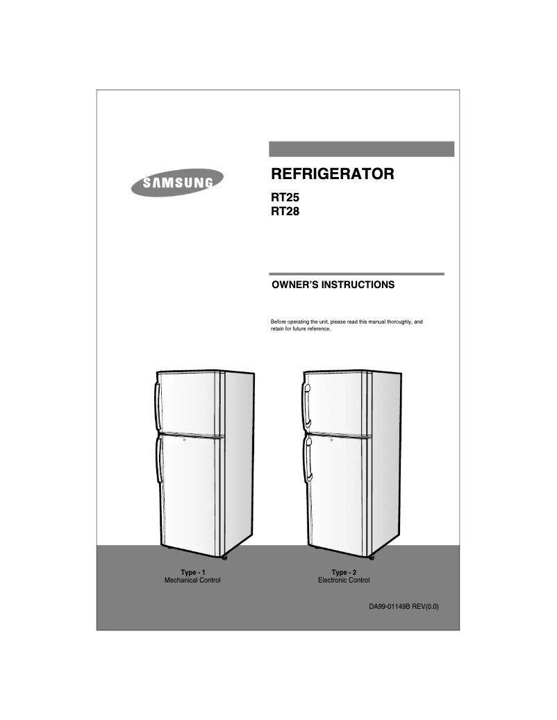 Page n°1 - Manuel utilisateur Samsung RT29XVDS