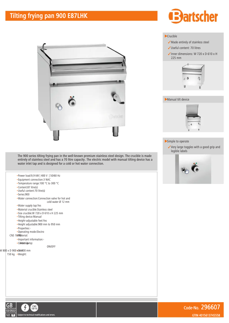 Image de la première page du manuel de l'appareil 900 E87LHK