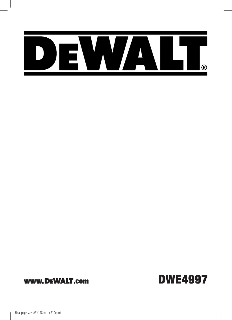 Page n°1 - Manuel utilisateur DeWalt DWE4997