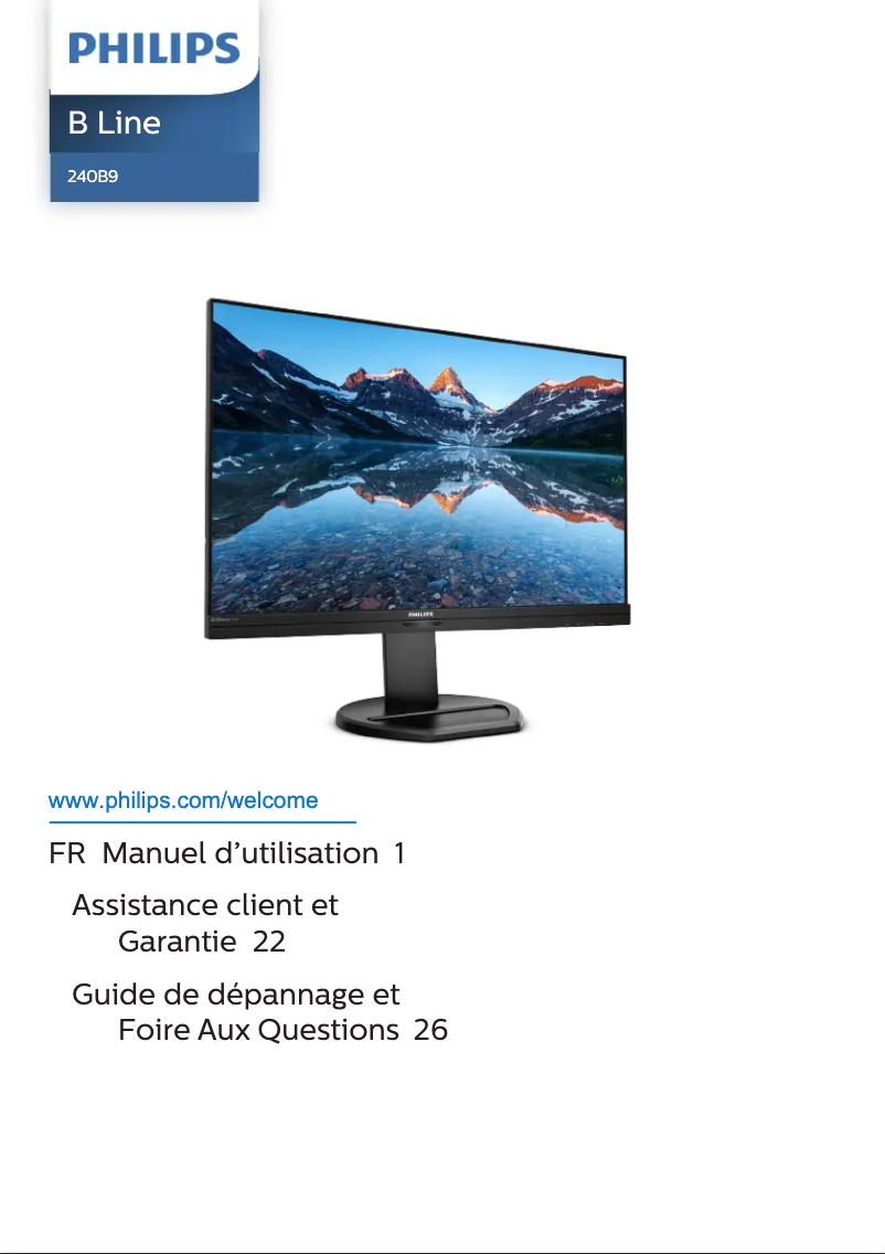 Page 1 de la notice Manuel utilisateur Philips B Line 240B9