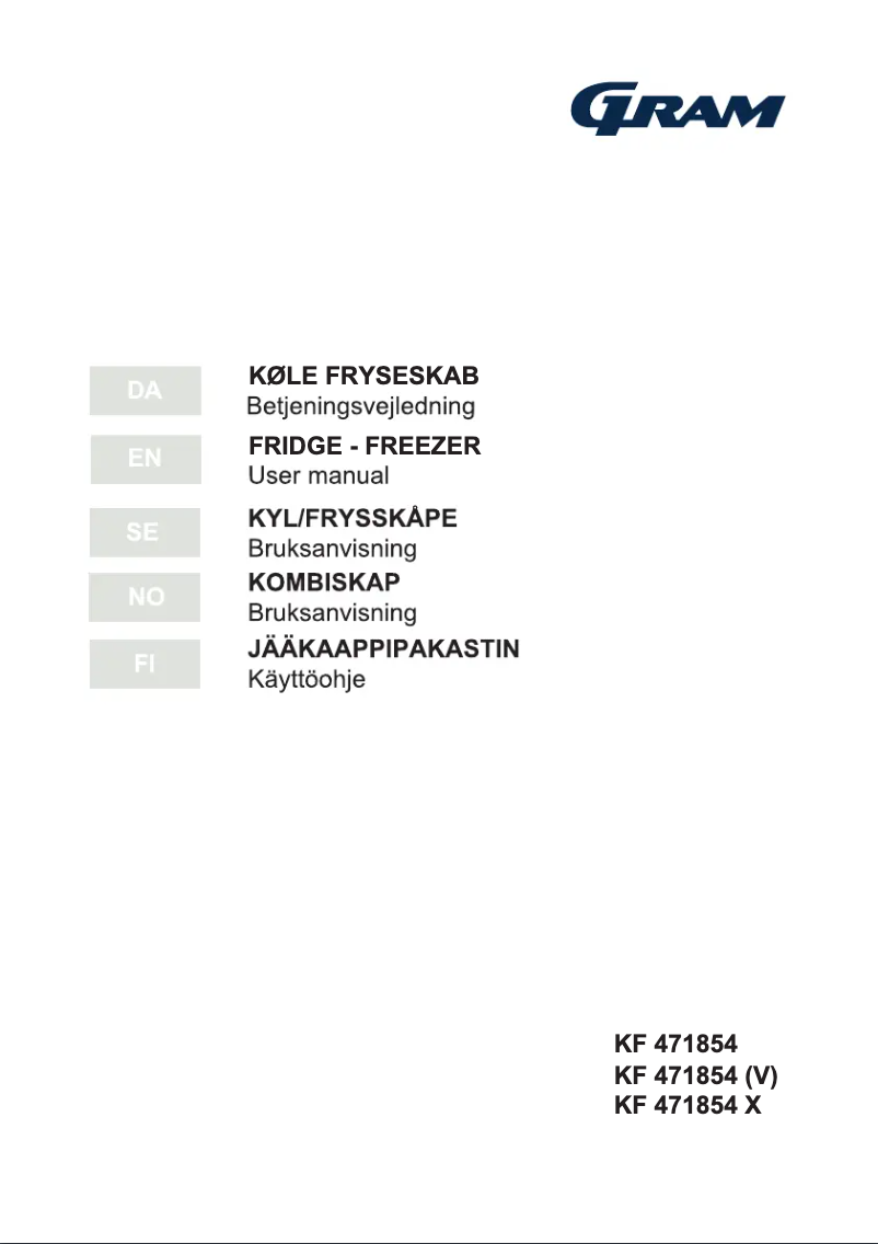 Page 1 de la notice Manuel utilisateur Gram KF 471854