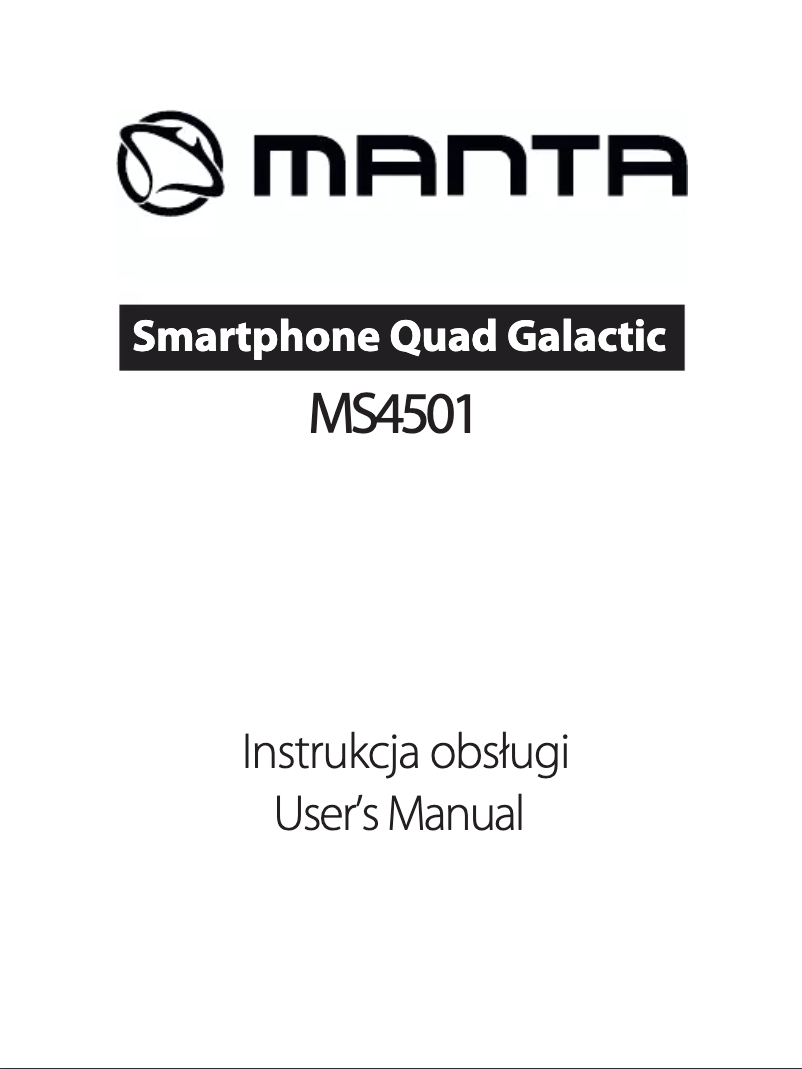 Page n°1 - Manuel utilisateur Manta MS4501 Quad Galactic