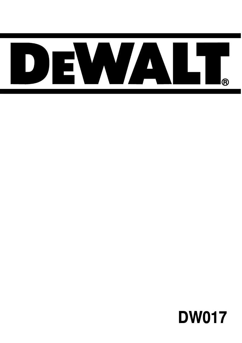 Page n°1 - Manuel utilisateur DeWalt DW017