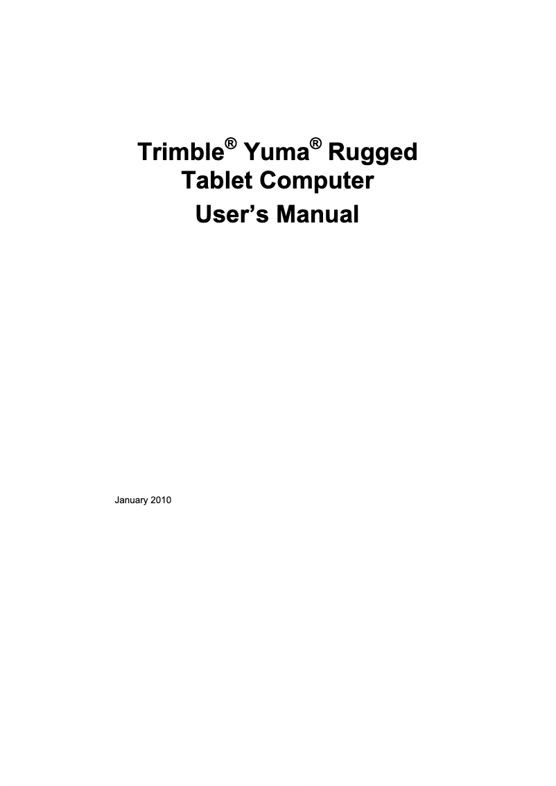 Página 1 del manual Manual de usuario Trimble Yuma 7