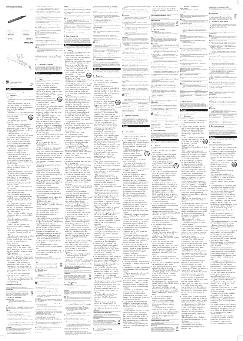 Image de la première page du manuel de l'appareil KeraShine HP8348