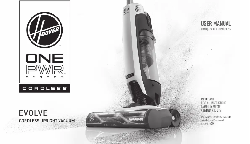 Page n°1 - Manuel utilisateur Hoover ONEPWR Evolve BH53420V
