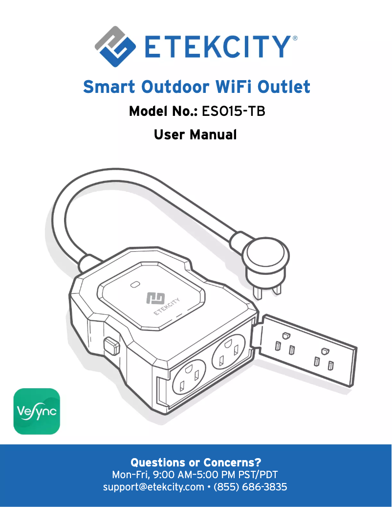 Page 1 de la notice Manuel utilisateur Etekcity ESO15-TB