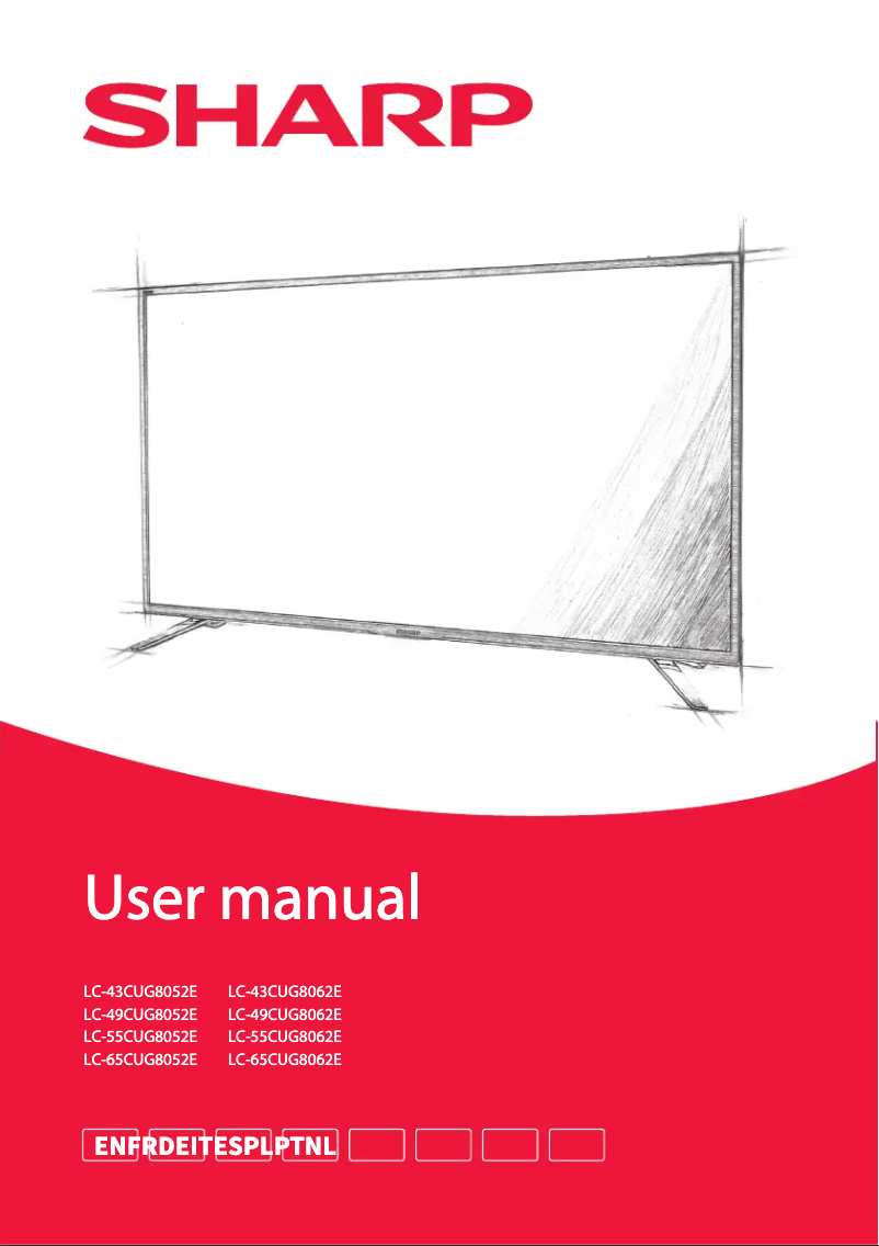 Image de la première page du manuel de l'appareil Aquos LC-65CUG8062E
