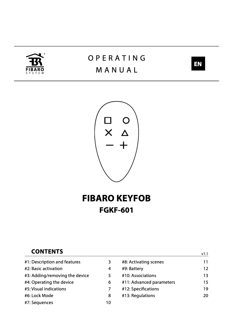 Page n°1 - Manuel utilisateur Fibaro KeyFob