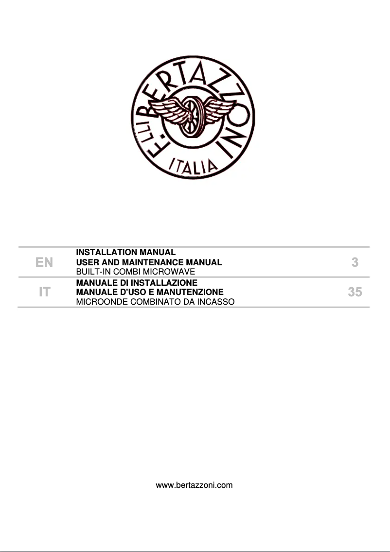 Page 1 de la notice Manuel utilisateur Bertazzoni F30PROMWLXT