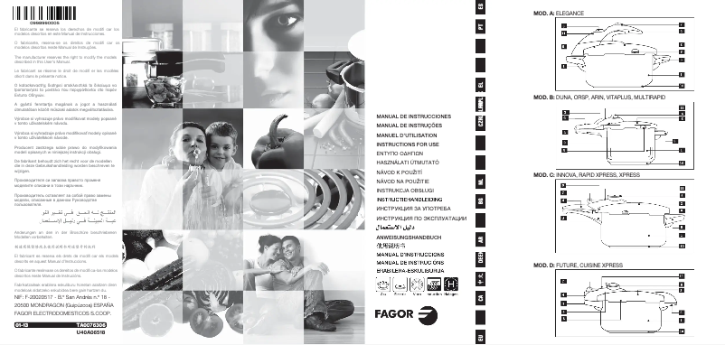 Page 1 de la notice Manuel utilisateur Fagor ARIN