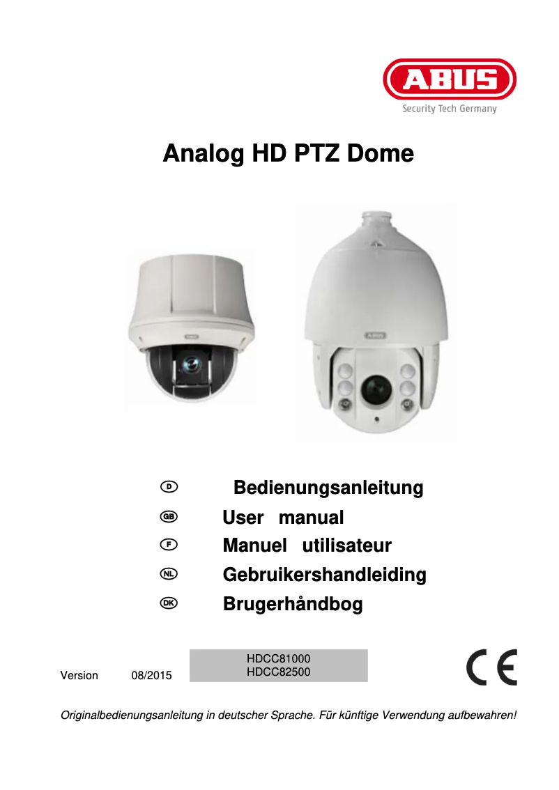 Page 1 de la notice Manuel utilisateur Abus HDCC82500