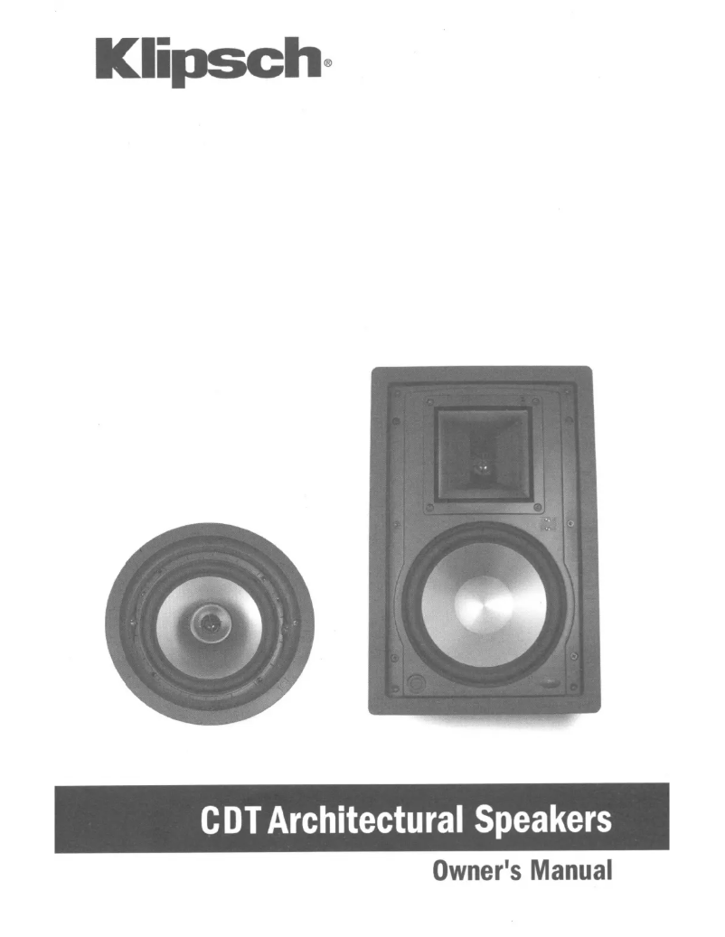 Page 1 de la notice Manuel utilisateur Klipsch CDT-3650-C-II