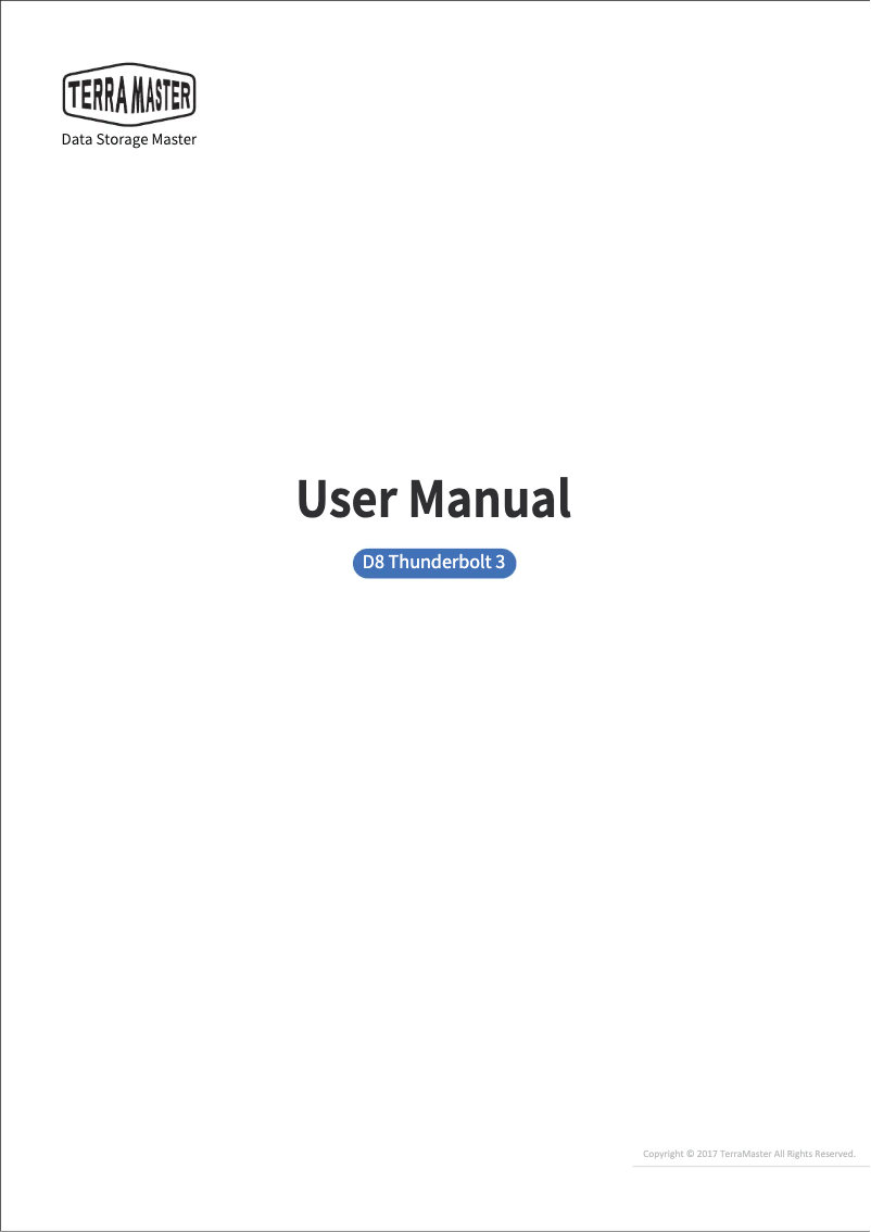 Page n°1 - Manuel utilisateur TerraMaster D8 Thunderbolt 3