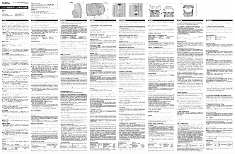 Page 1 de la notice Manuel utilisateur Sigma 24-105mm F4 DG OS HSM