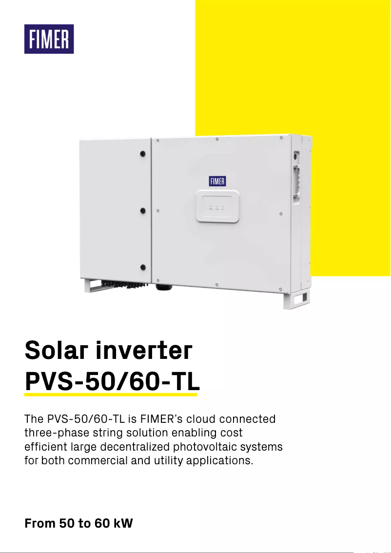 Image de la première page du manuel de l'appareil PVS-60-TL