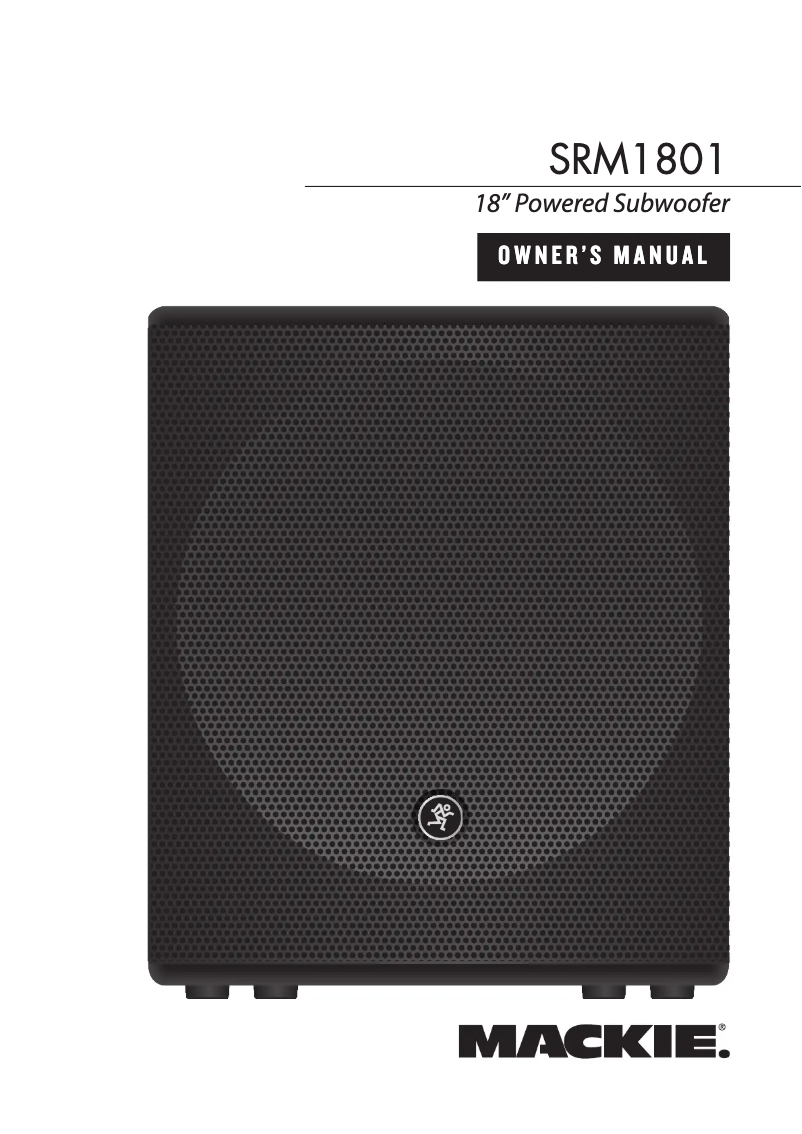 Page 1 de la notice Manuel utilisateur Mackie SRM1801