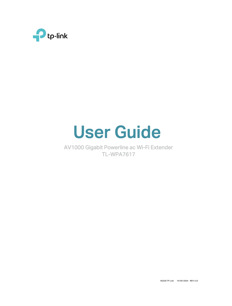 Page n°1 - Manuel utilisateur TP-Link TL-WPA7619