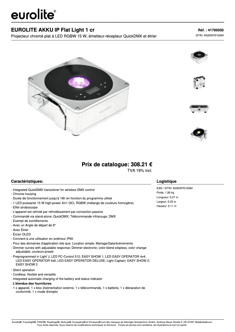 Image de la première page du manuel de l'appareil AKKU IP Flat Light 1