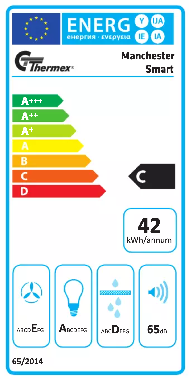 Page n°1 - Label énergétique Thermex MANCHESTER SMART