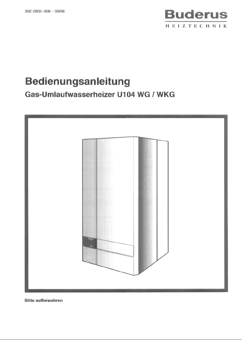 Page n°1 - Manuel utilisateur Buderus U104 WKG