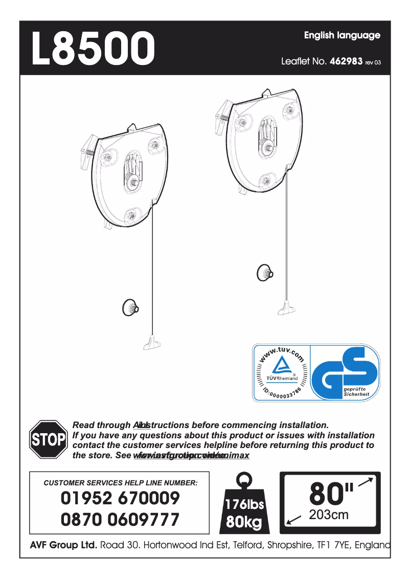 Page n°1 - Manuel utilisateur AVF ZML8500
