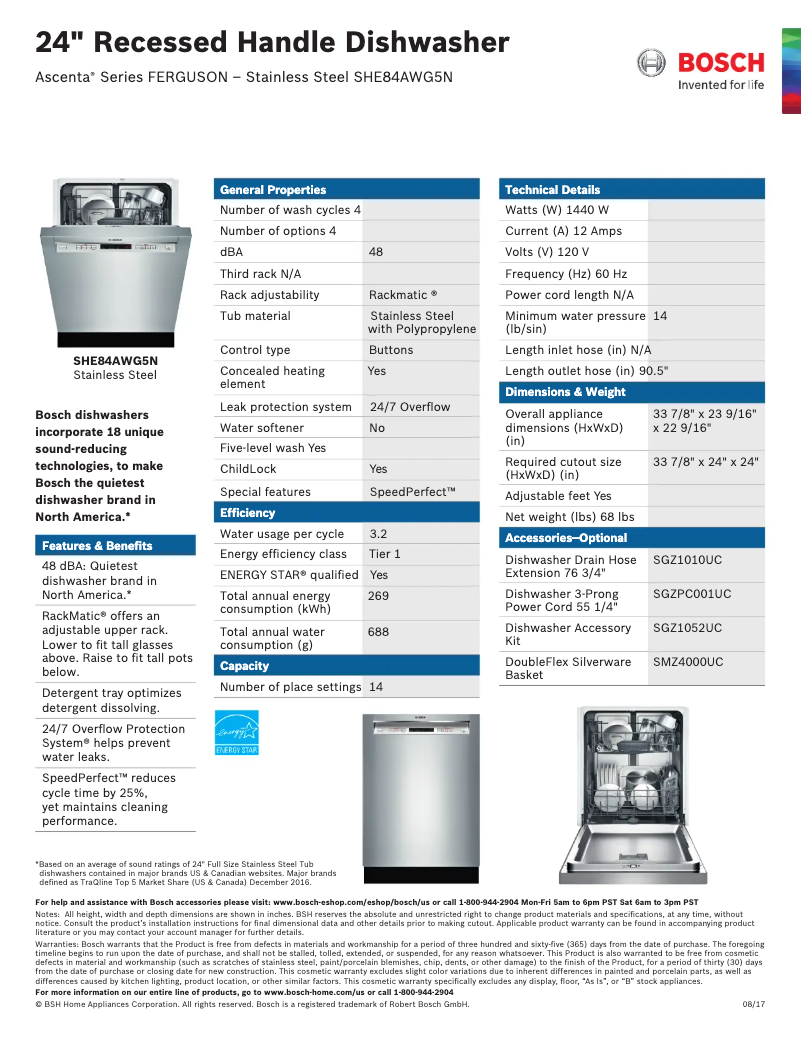 Page n°1 - Manuel utilisateur Bosch SHE84AWG