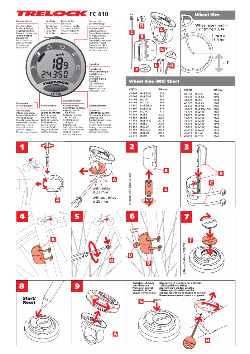 Page 1 de la notice Manuel utilisateur Trelock FC-610