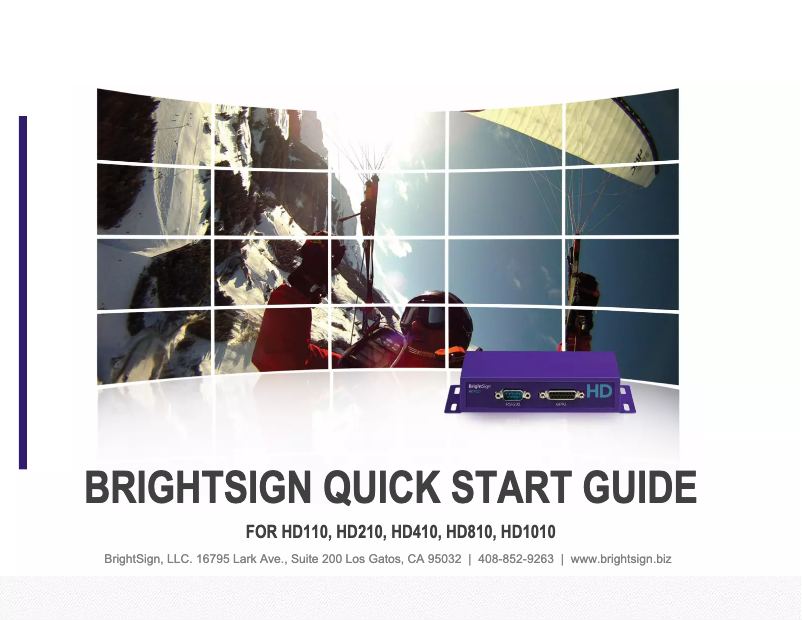 Page n°1 - Manuel utilisateur BrightSign HD110
