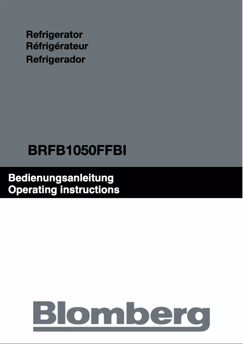 Page 1 de la notice Manuel utilisateur Blomberg BRFB 1051 FFBIN