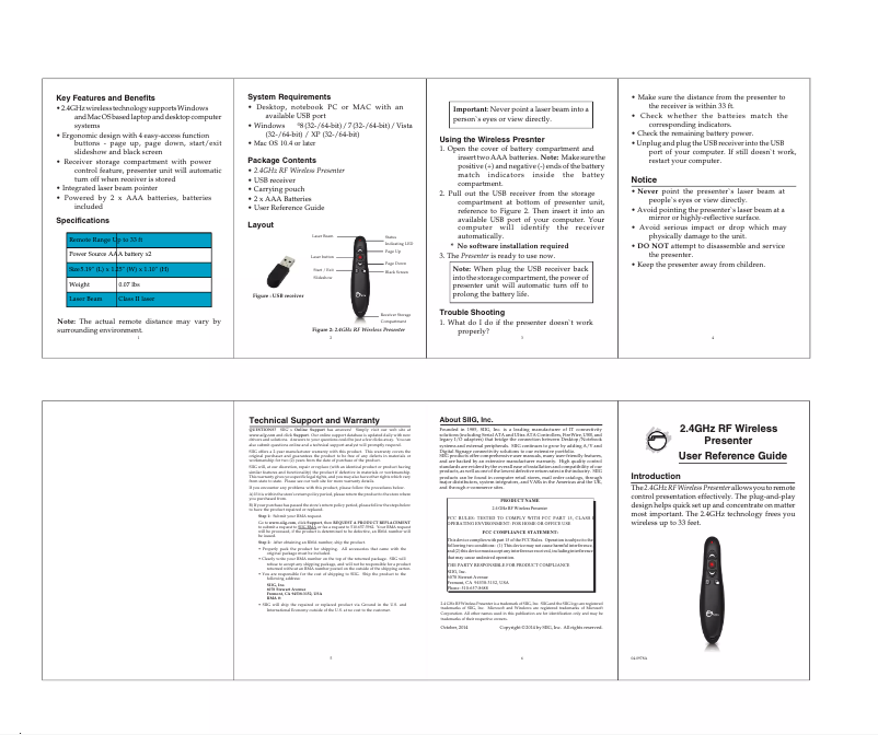 Page n°1 - Manuel utilisateur Siig CE-WR0112-S1
