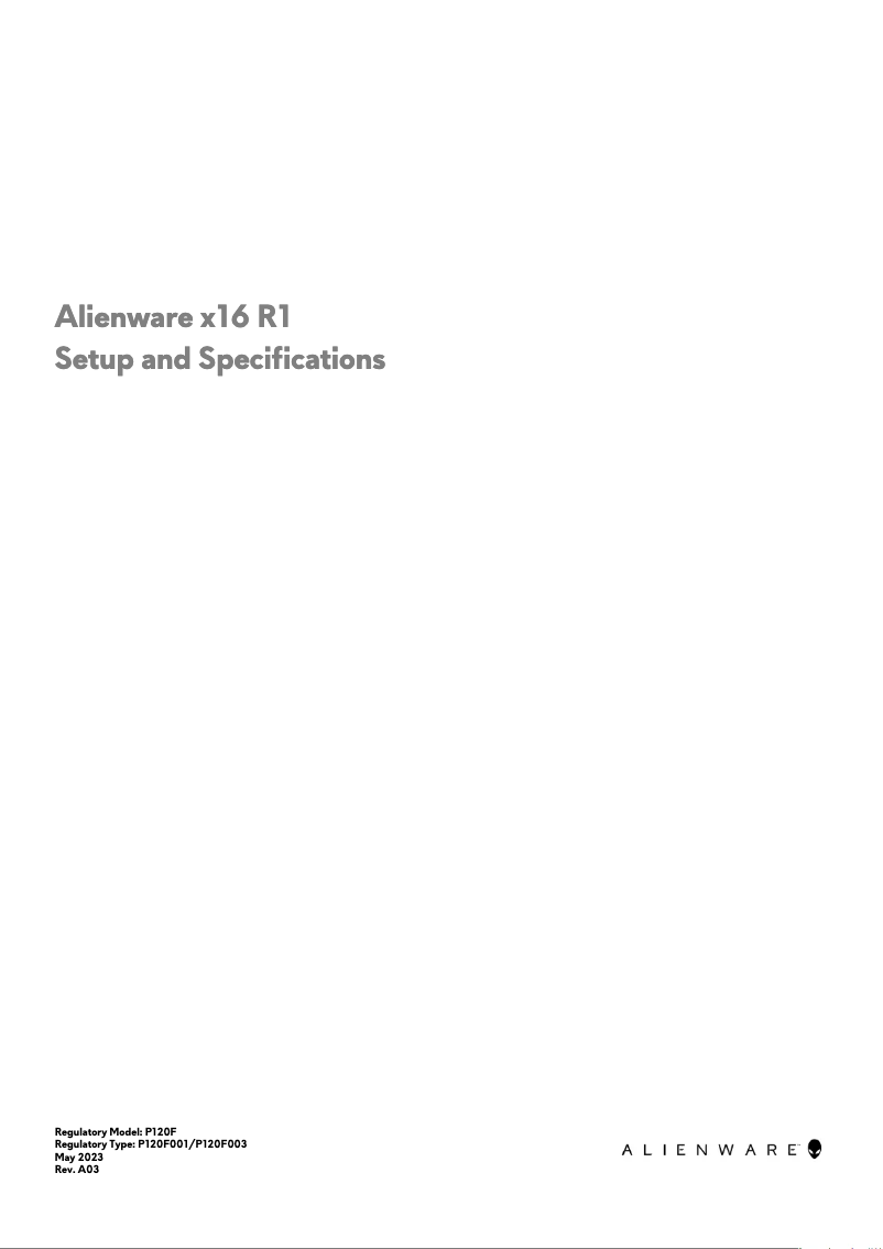 Page n°1 - Guide d'installation Alienware x16 R1