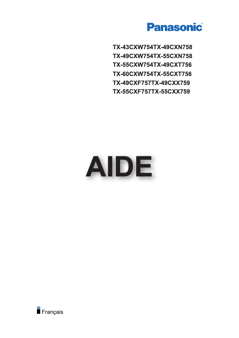Page 1 de la notice Manuel utilisateur Panasonic Viera TX-60CXW754