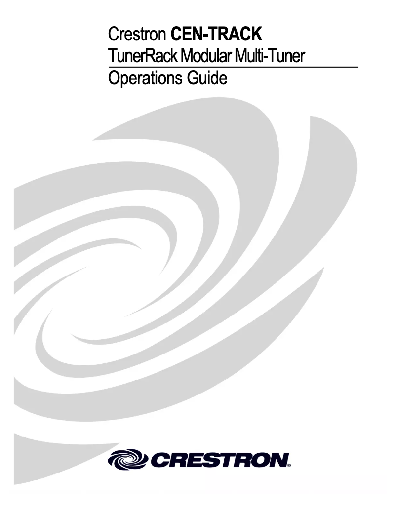 Page n°1 - Manuel utilisateur Crestron CEN-TRACK