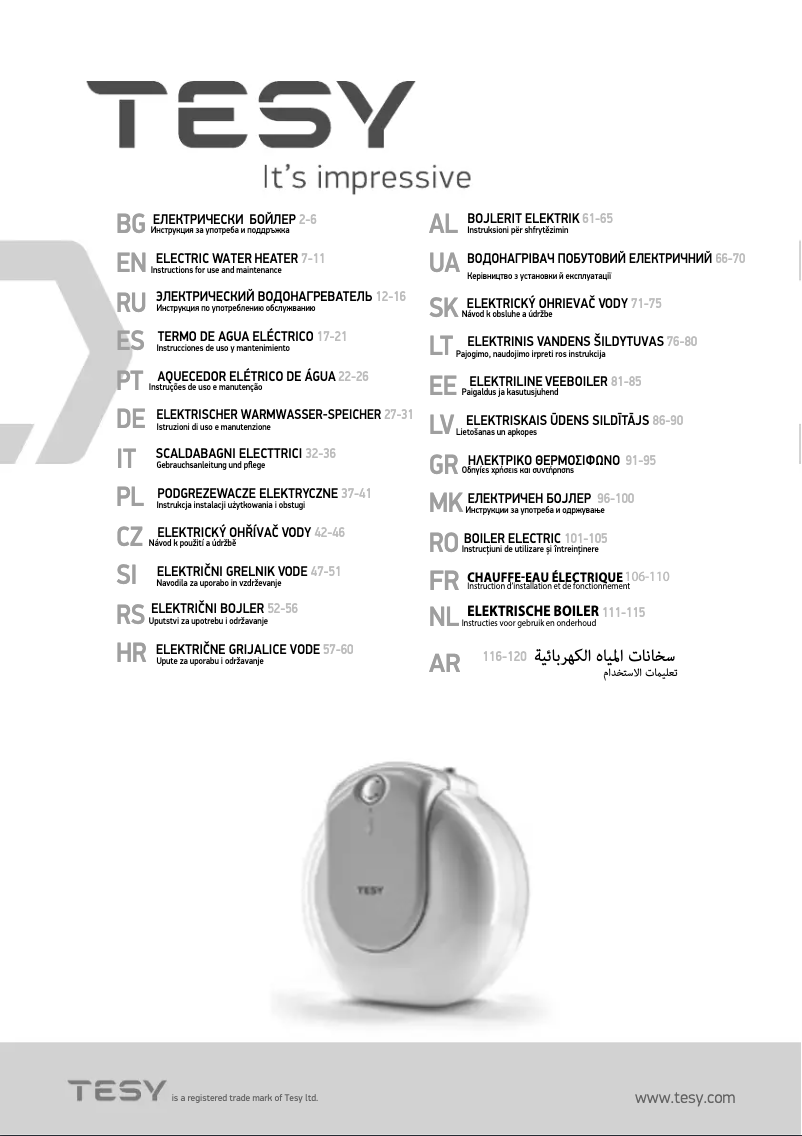 Page 1 de la notice Manuel utilisateur Tesy Compact 10